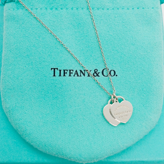 Tiffany & Co. Double Heart Necklace Silver