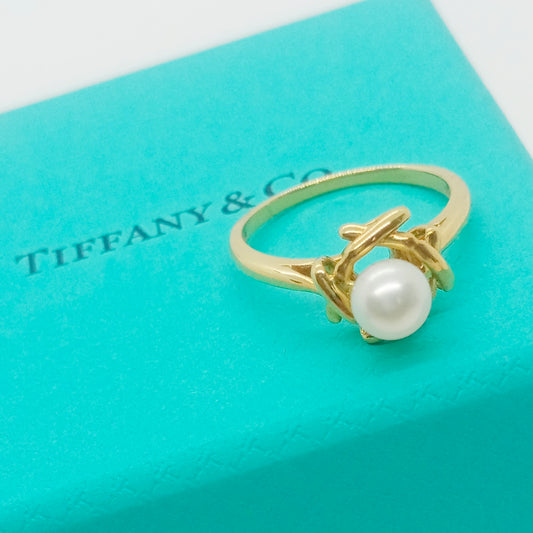 Tiffany & Co. Pearl Ring 5.4mm Pearl Size 50