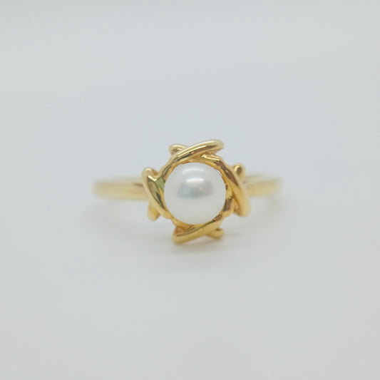 Tiffany & Co. Pearl Ring 5.4mm Pearl Size 50