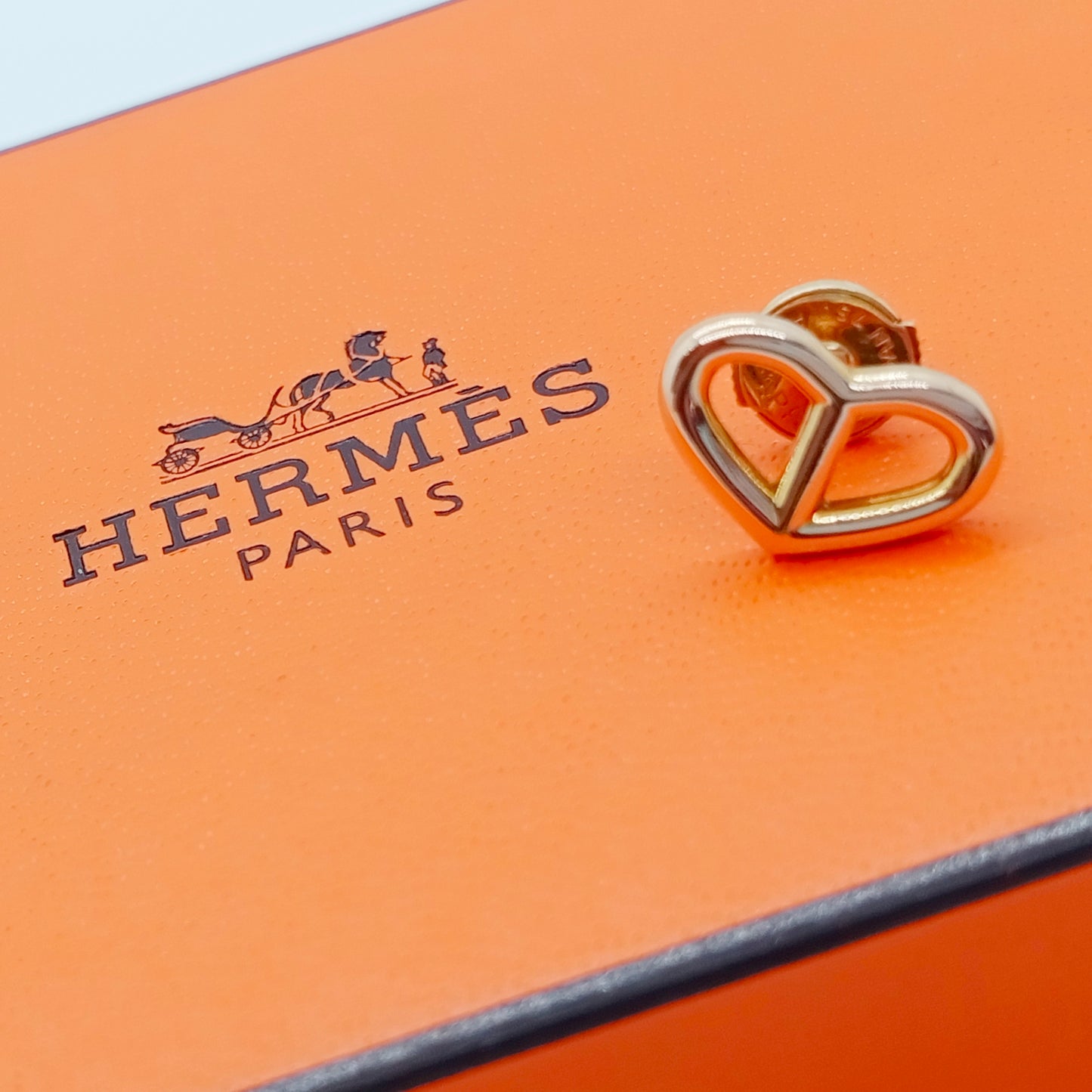 Hermes Chaine d'Angle Heart Pierced Earring (1 piece Only)