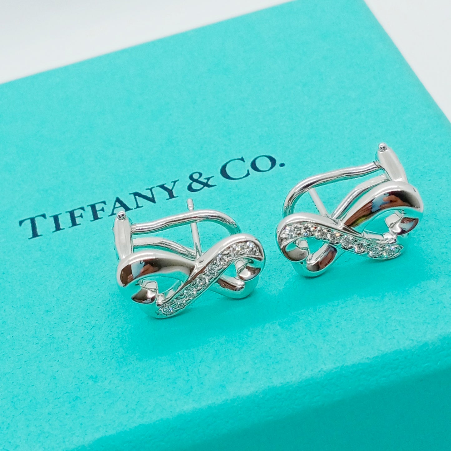 Tiffany & Co. Infinity Diamond Heart Earrings