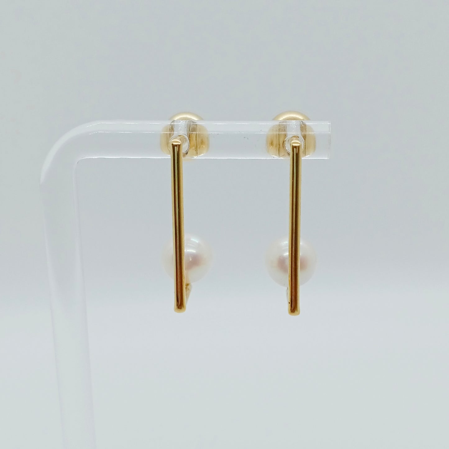 Double Bar Pearl Earring 7mm