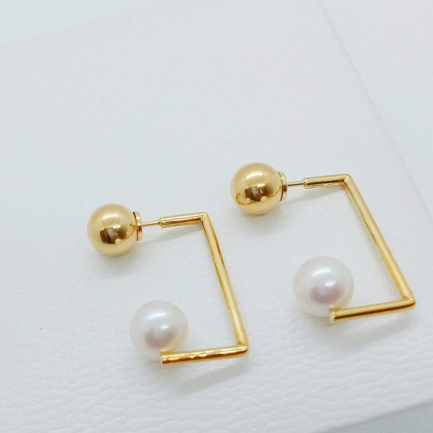 Double Bar Pearl Earring 7mm