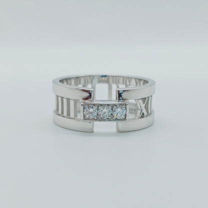 Tiffany & Co. Open Atlas 3P Diamond Ring Size 57