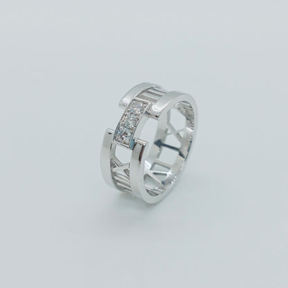 Tiffany & Co. Open Atlas 3P Diamond Ring Size 57