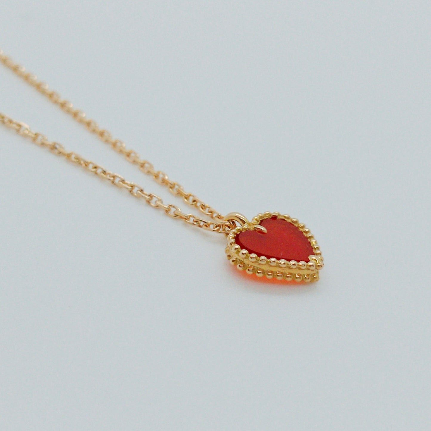 VCA Sweet Alhambra Carnelian Heart Necklace