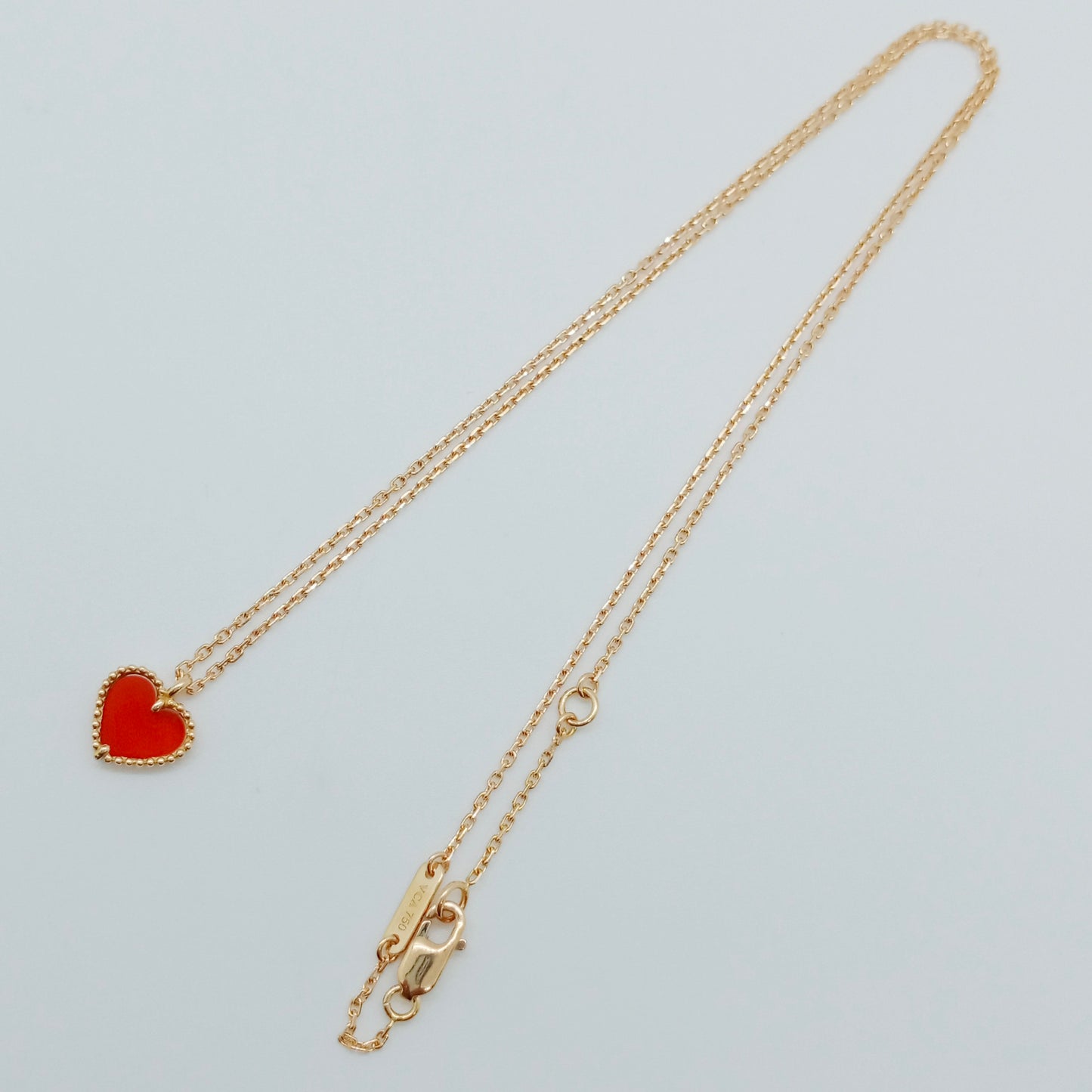 VCA Sweet Alhambra Carnelian Heart Necklace