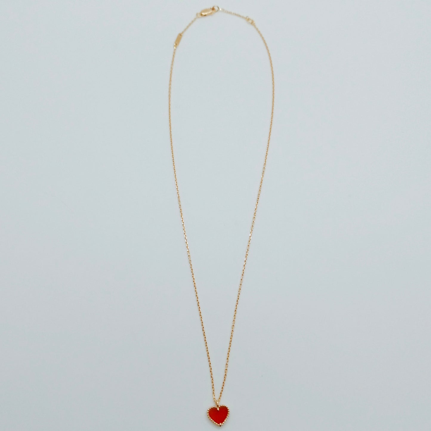 VCA Sweet Alhambra Carnelian Heart Necklace