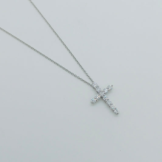 Tiffany & Co. Cross Diamond Necklace Small