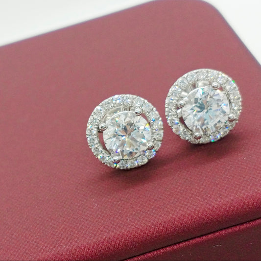 Stud Diamond Earring w/ Removable Halo