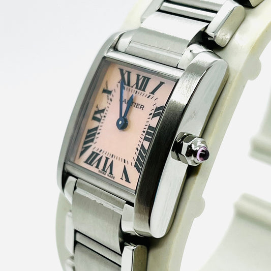 Cartier Tank Francaise SM MOP Pink Dial