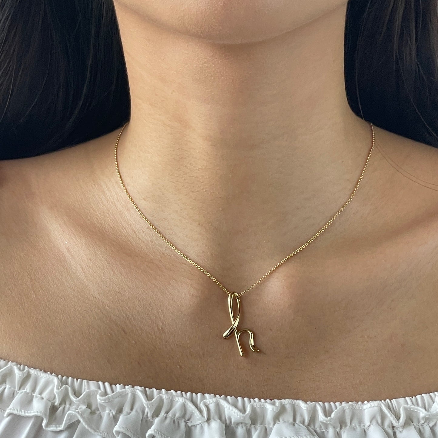 Tiffany H Initial Letter Necklace