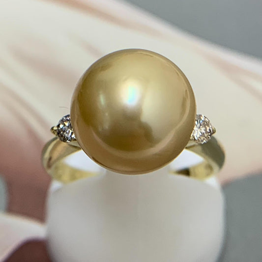 South Sea Pearl Diamond Ring Size 51