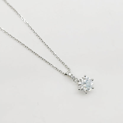 LAB Prong Solitaire With Pave Bail Necklace