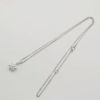 LAB Prong Solitaire With Pave Bail Necklace