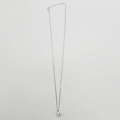 LAB Prong Solitaire With Pave Bail Necklace