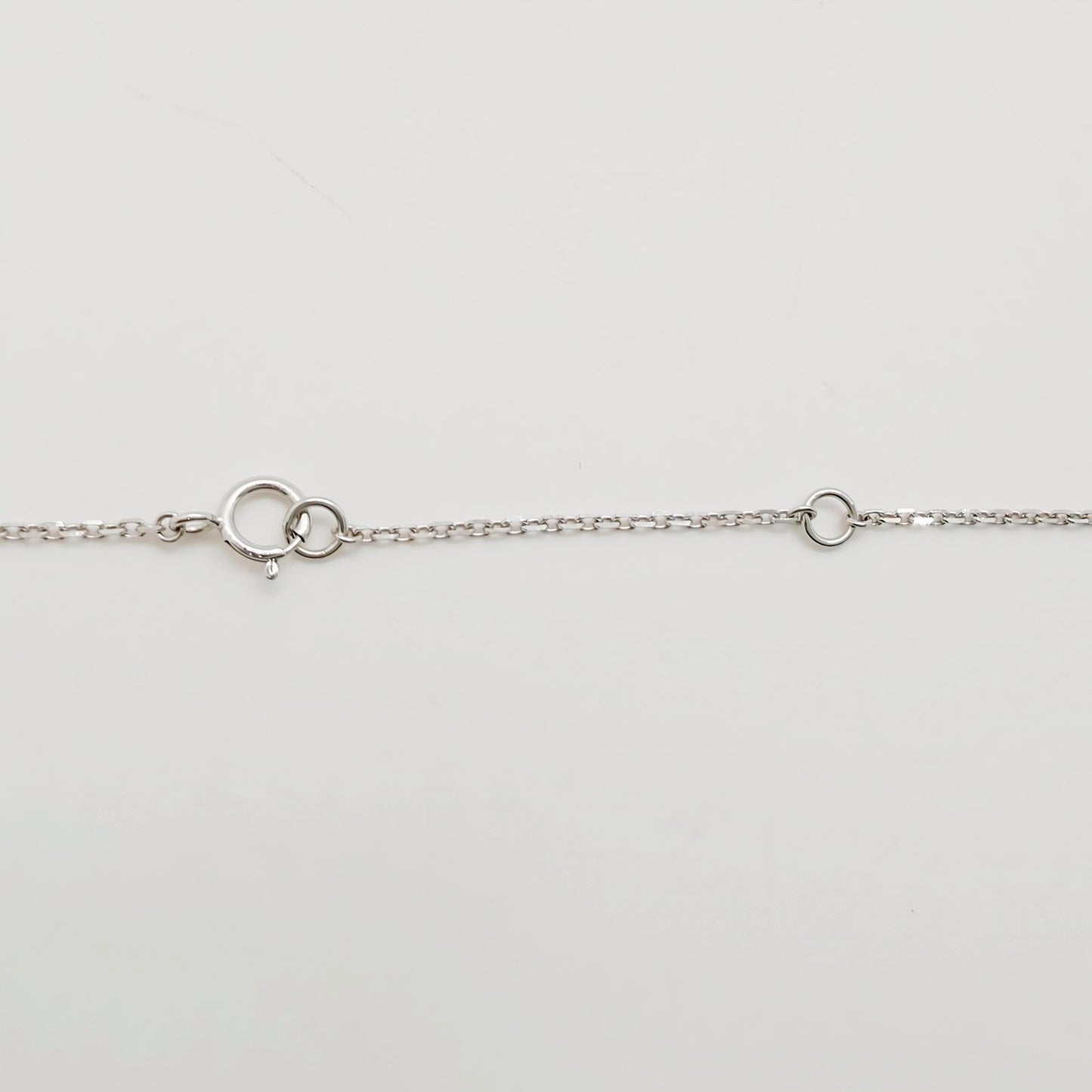 LAB Prong Solitaire With Pave Bail Necklace