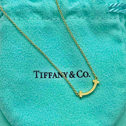Tiffany & Co. T Smile Mini Necklace (K18YG)