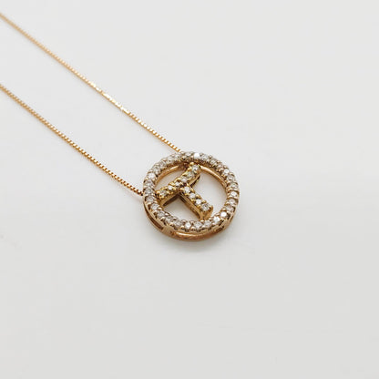 Take Up T Necklace w/ Diamonds