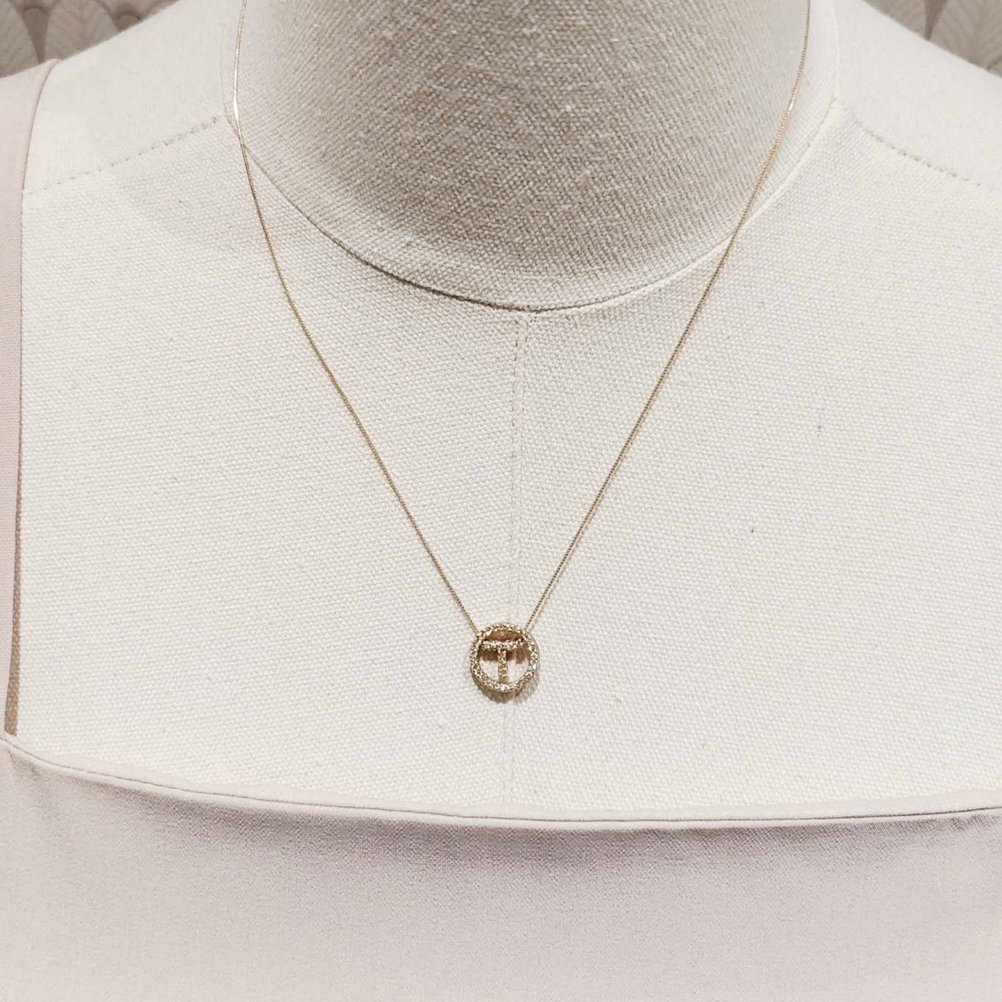 Take Up T Necklace w/ Diamonds