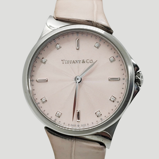 Tiffany Metro 2 8P Diamonds Pink Dial