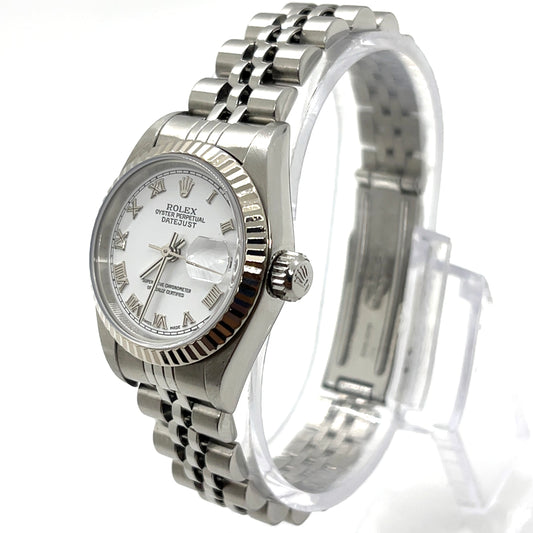 Rolex Datejust White Gold/Steel Ladies White Dial