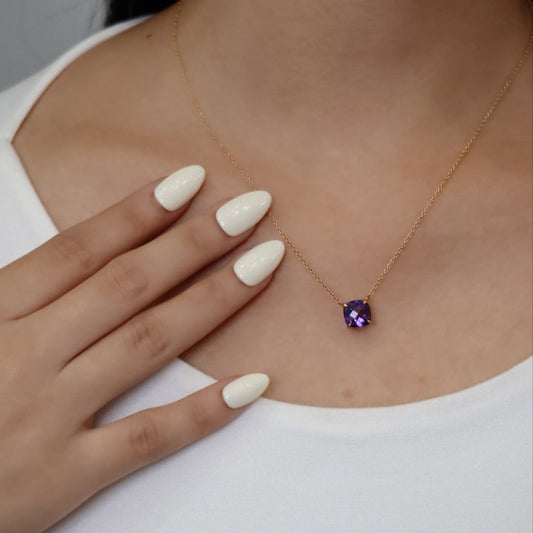 Tiffany & Co. Sparkler Cushion Cut Amethyst Necklace