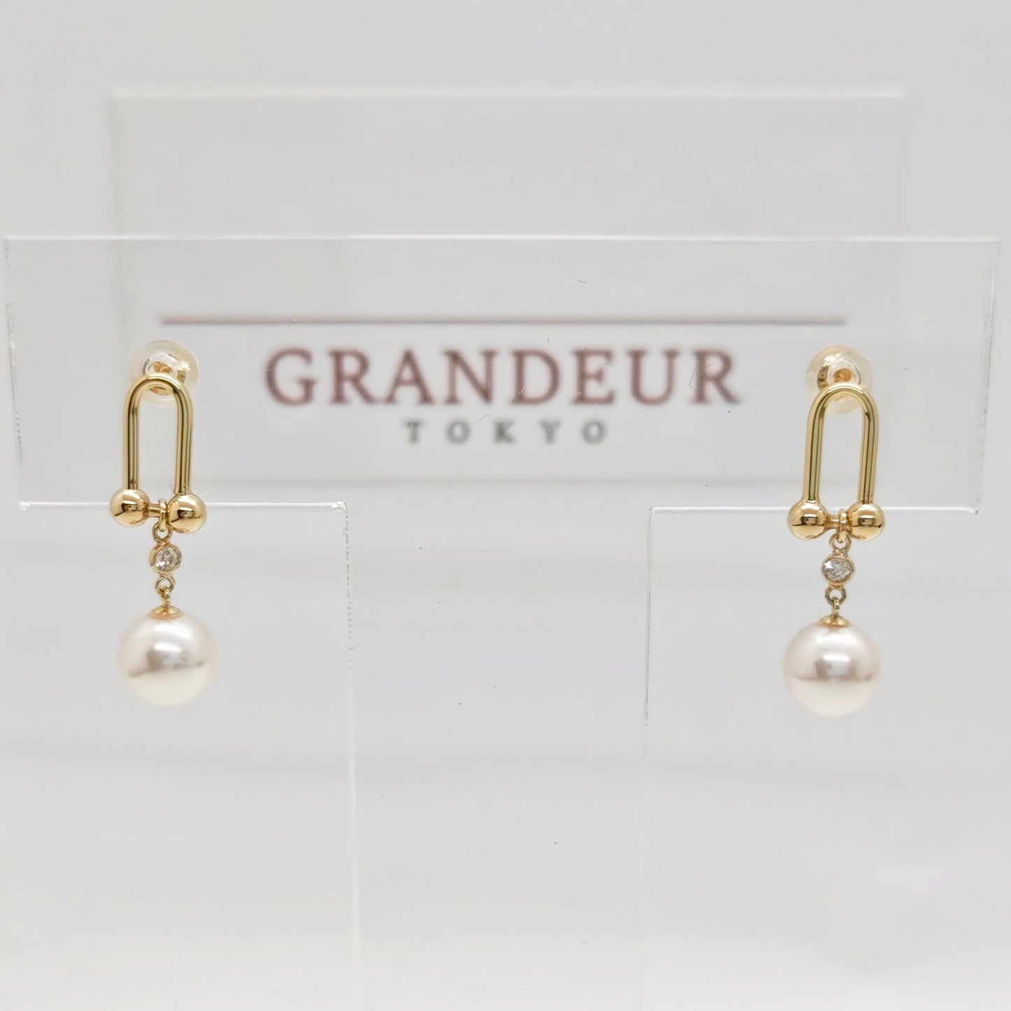 Hardware Link Akoya Pearl w/ Diamond  Earring