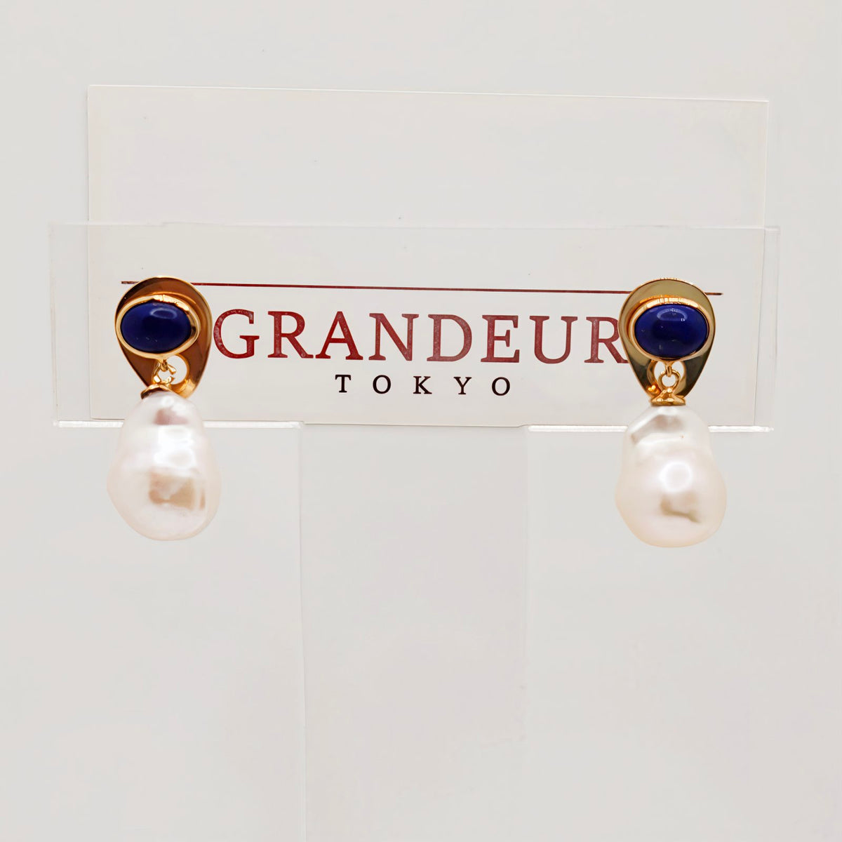 Lapiz Lazuli Dangling Pearl Earrings