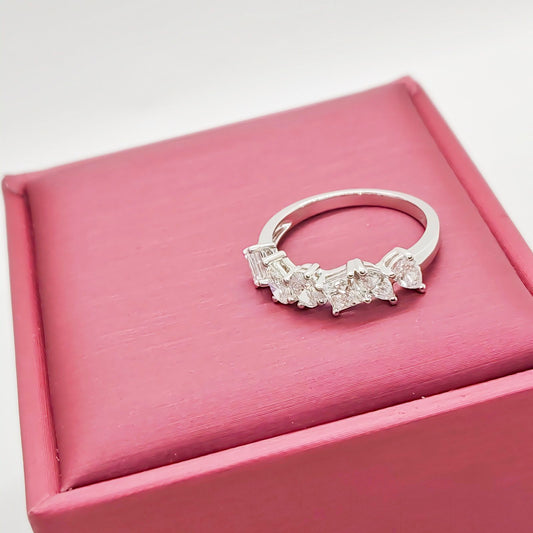 LAB Multi Shaped Semi Eternity Ring