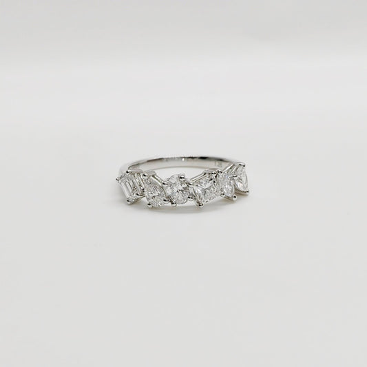 LAB Multi Shaped Semi Eternity Ring