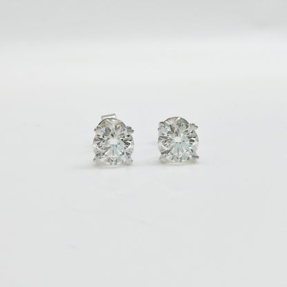 LAB Round Solitaire 4 Prong Heart Martini Earring