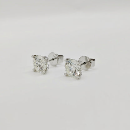 LAB Round Solitaire 4 Prong Heart Martini Earring