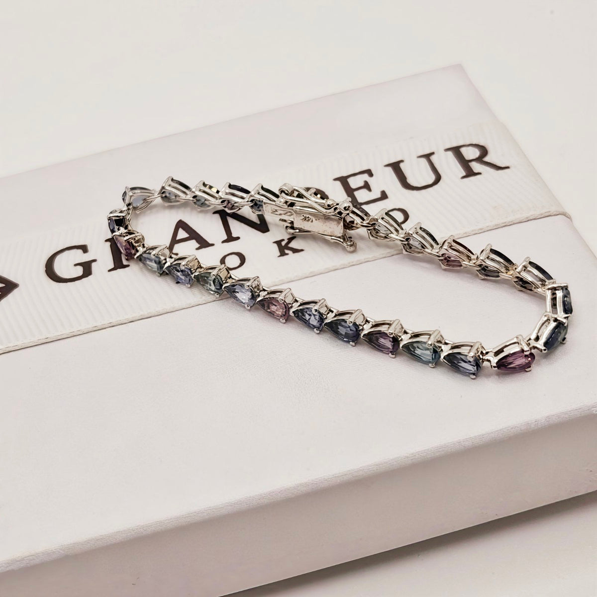 Spinel Pear Cut Tennis Bracelet