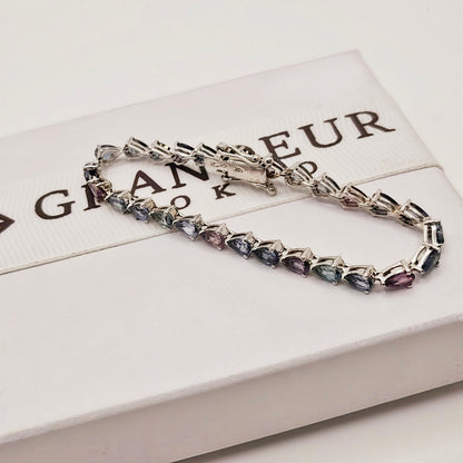 Spinel Pear Cut Tennis Bracelet