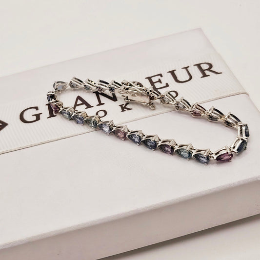 Spinel Pear Cut Tennis Bracelet