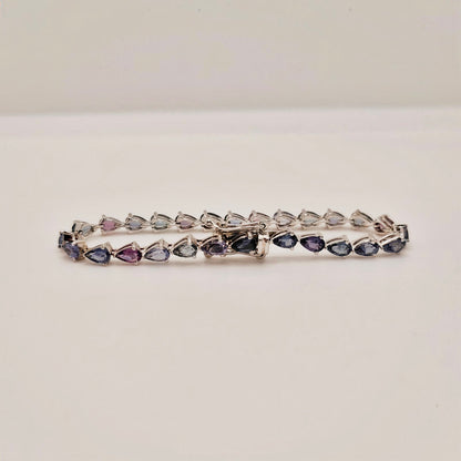 Spinel Pear Cut Tennis Bracelet