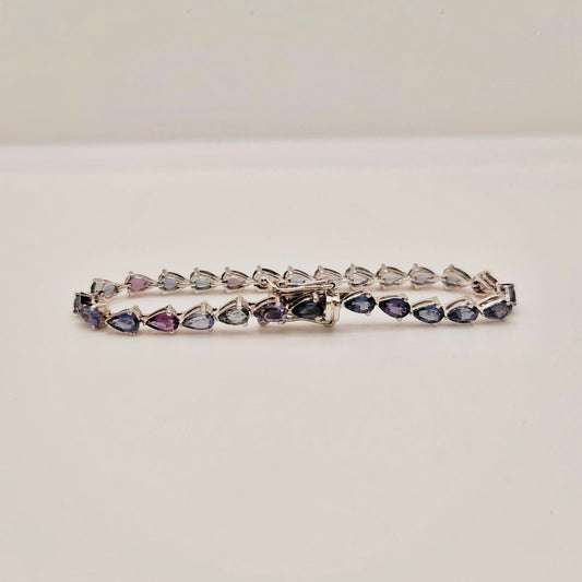 Spinel Pear Cut Tennis Bracelet