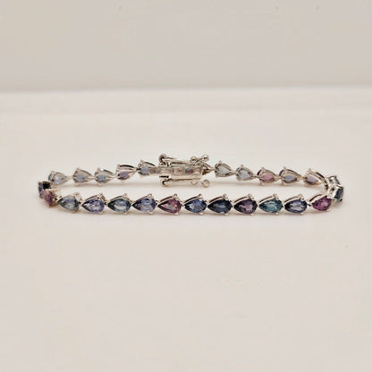 Spinel Pear Cut Tennis Bracelet