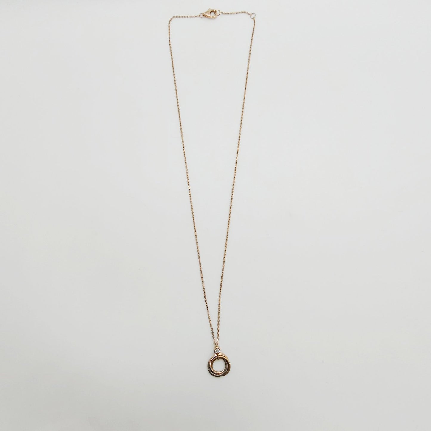 Cartier 3 Tone Trinity Diamond Necklace