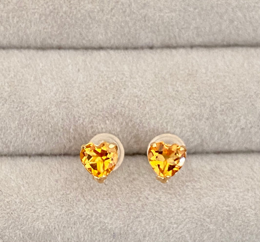 Citrine Heart Earring 0.80 Carat